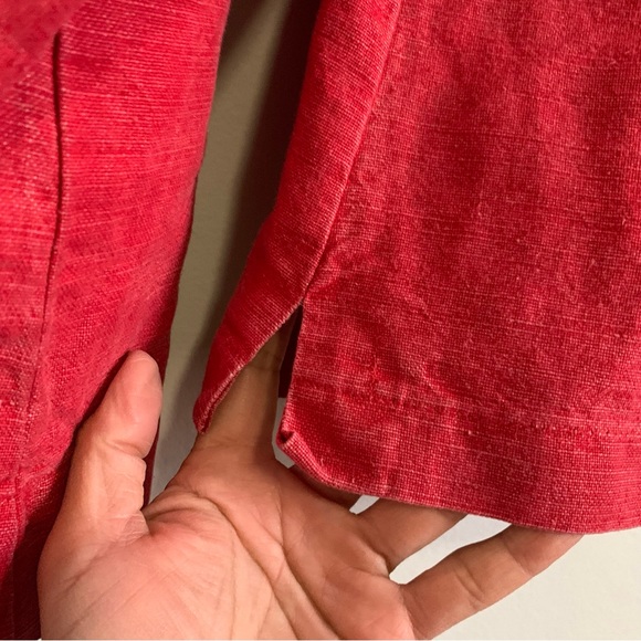 Red Denim Oversized Jacket Womens - Picture 7 of 11